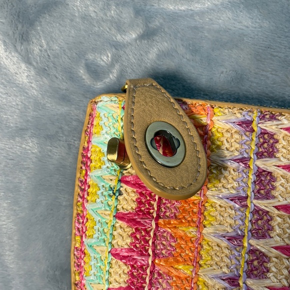 Joy Susan Colorful Woven Clutch with Tan Accents - Picture 7 of 10